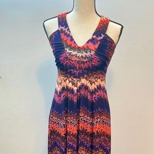 Veronica M Womens Multicolor Sleeveless Maxi Dress Size M